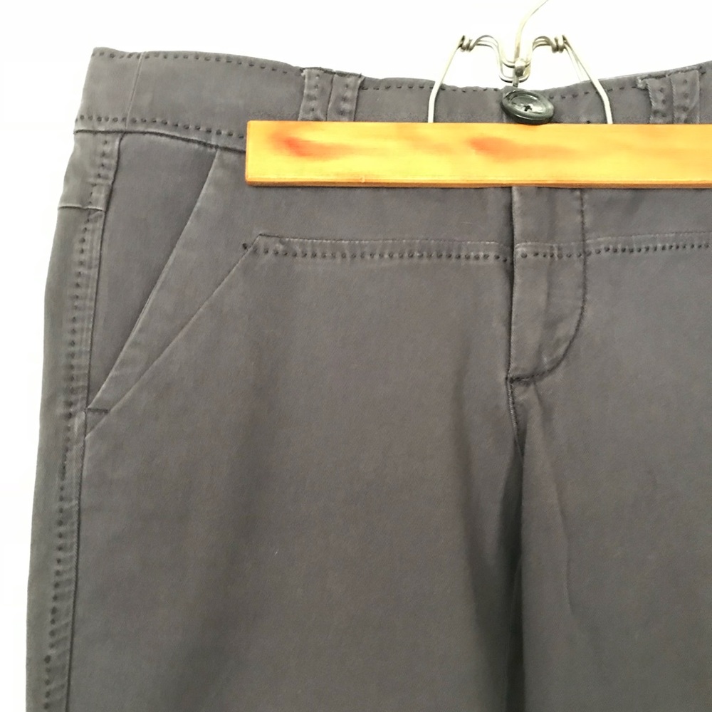 Anthropologie Twill Wide Leg Pants Sz8 Dark Grey